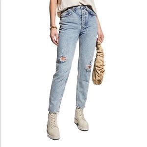 NWT Rails Melrose classic slim stone blue distressed denim 30 31